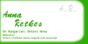 anna retkes business card